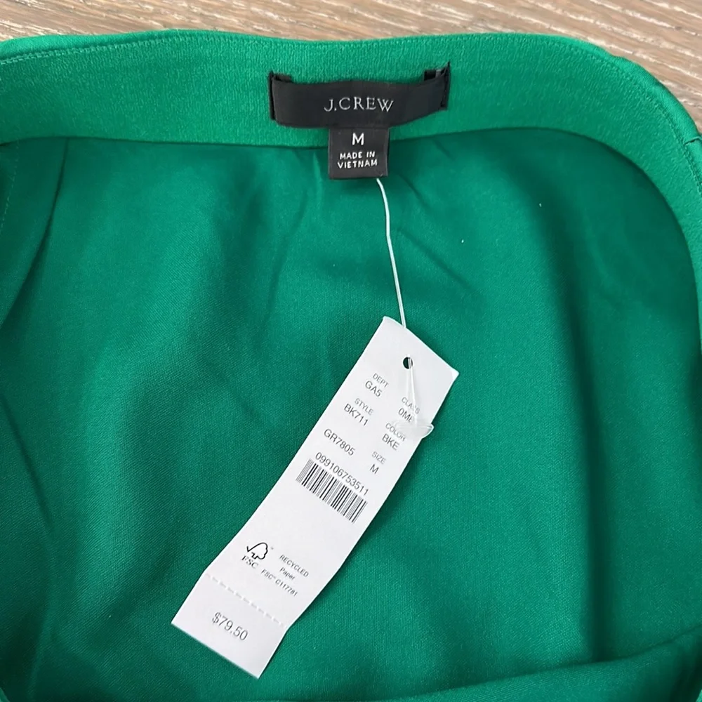 J Crew Green Silk Skirt - Picture 3 of 3
